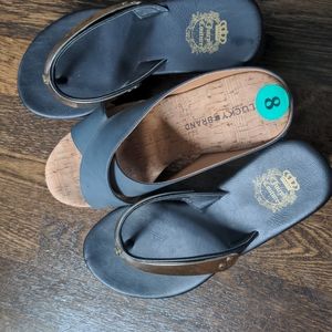 Juicy Couture black and gold platforms